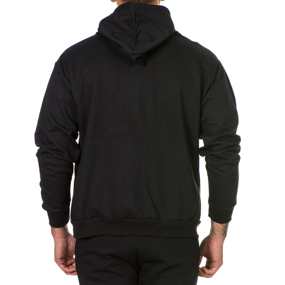 Blusa de Moletom Masculino Casual Liso Básico com Capuz Branca e Preta do P ao G1