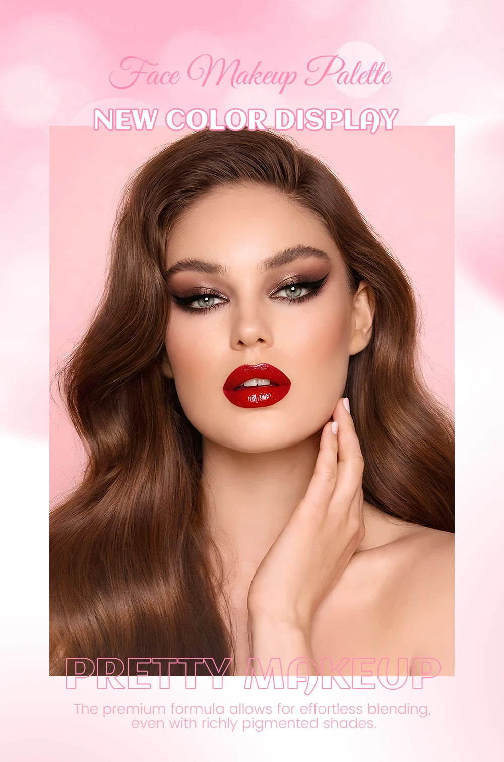 Livro Mágico de Maquiagem Três em Um: Paleta de Sombras com 24 Cores, Blush em Pó, Iluminador Facial e Gloss Labial Integrados