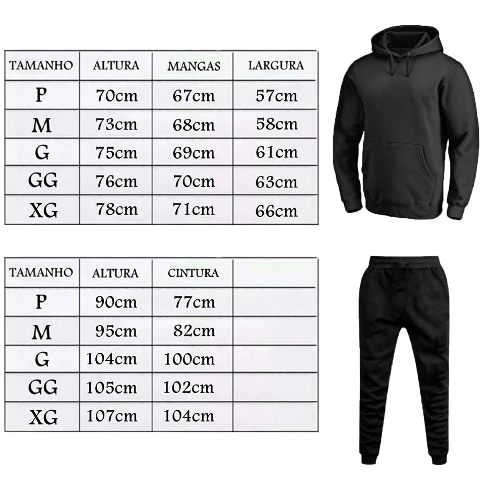 Blusa de Moletom Masculino Casual Liso Básico com Capuz Branca e Preta do P ao G1