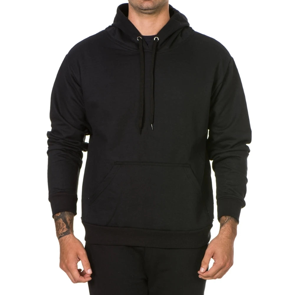 Blusa de Moletom Masculino Casual Liso Básico com Capuz Branca e Preta do P ao G1