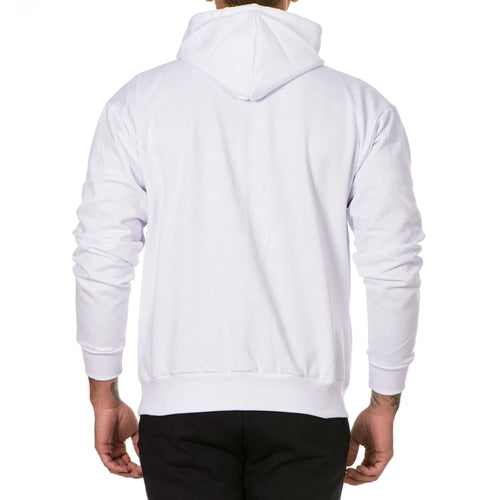 Blusa de Moletom Masculino Casual Liso Básico com Capuz Branca e Preta do P ao G1