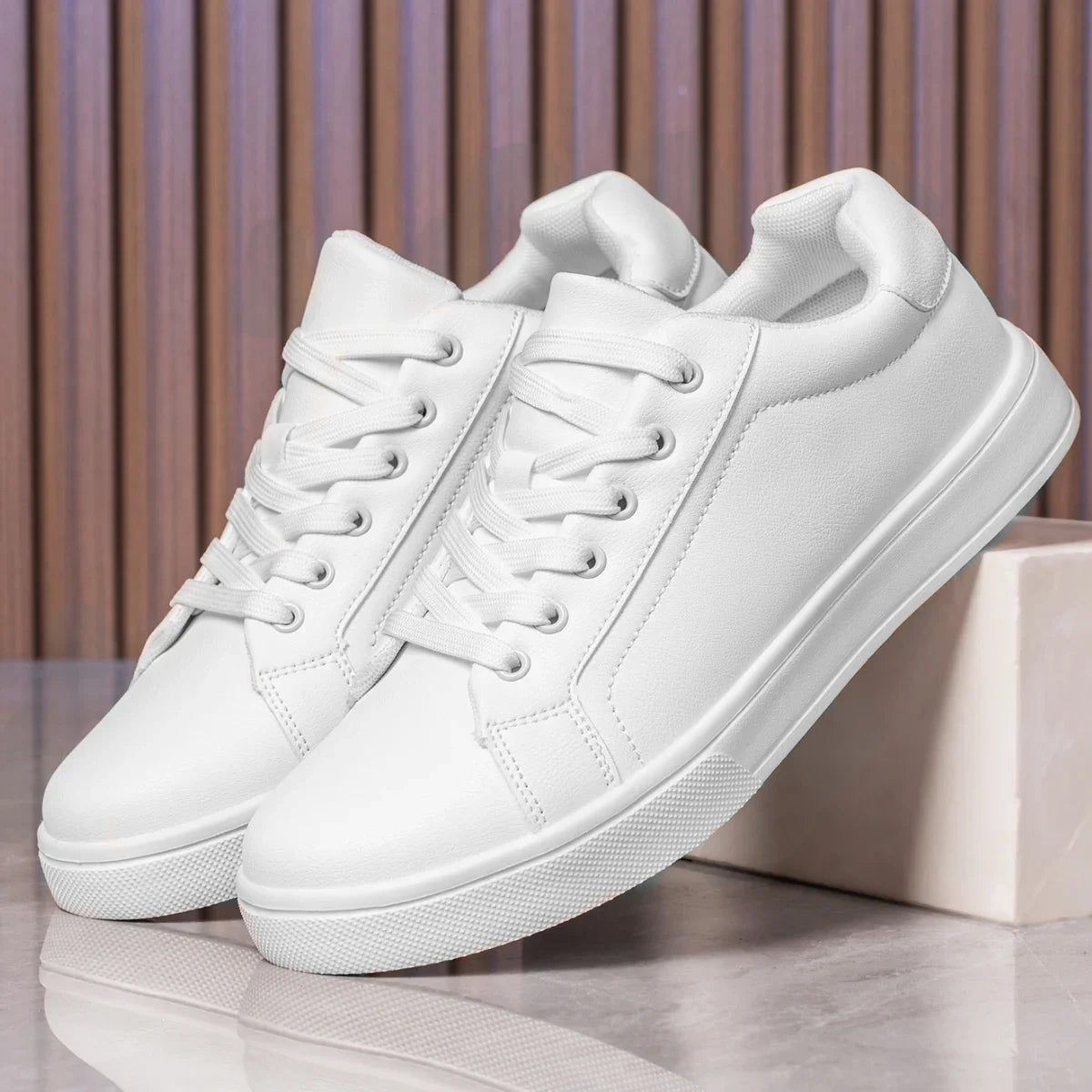 DZNAN HZ020 Men Sneakers  Men Flats Zapatillas Hombre Lightweight Pu Leather Breathable Shoe Mens White Sports Tenis