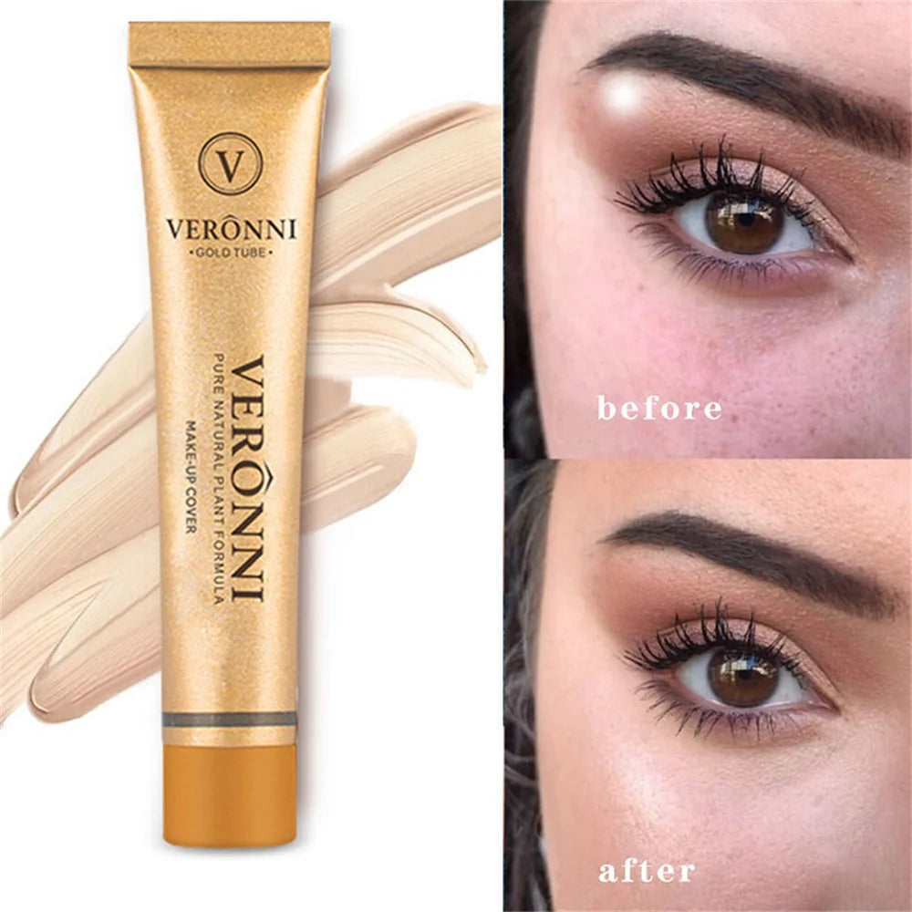 Veronni marca maquiagem corretivo líquido 30g impecável à prova dwaterproof água corpo tatuagem maquiagem capa fundação rosto cosméticos compõem base