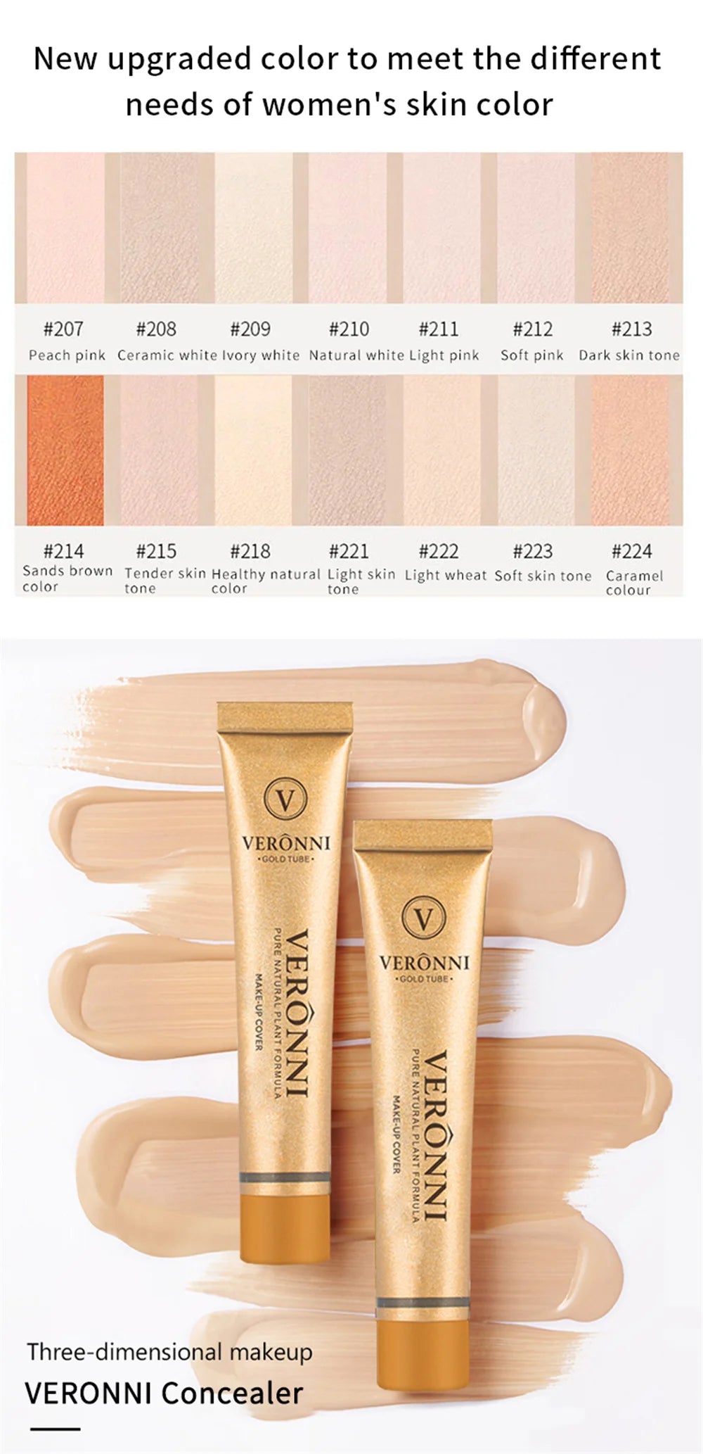 Veronni marca maquiagem corretivo líquido 30g impecável à prova dwaterproof água corpo tatuagem maquiagem capa fundação rosto cosméticos compõem base