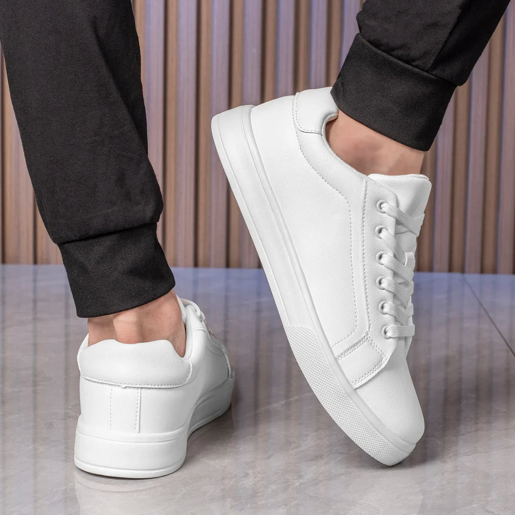 DZNAN HZ020 Men Sneakers  Men Flats Zapatillas Hombre Lightweight Pu Leather Breathable Shoe Mens White Sports Tenis