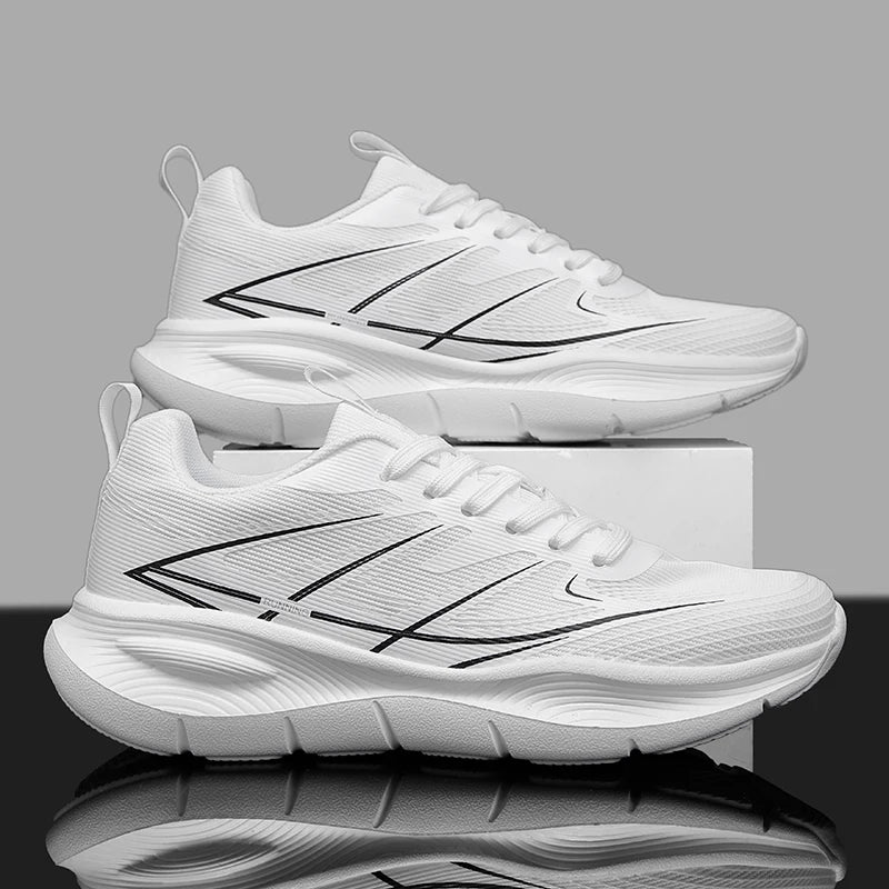 Men's Professional Marathon Running Shoes Mesh Lining Spring Season Shock Absorption Light Weight Flexible for Mid Long Distance