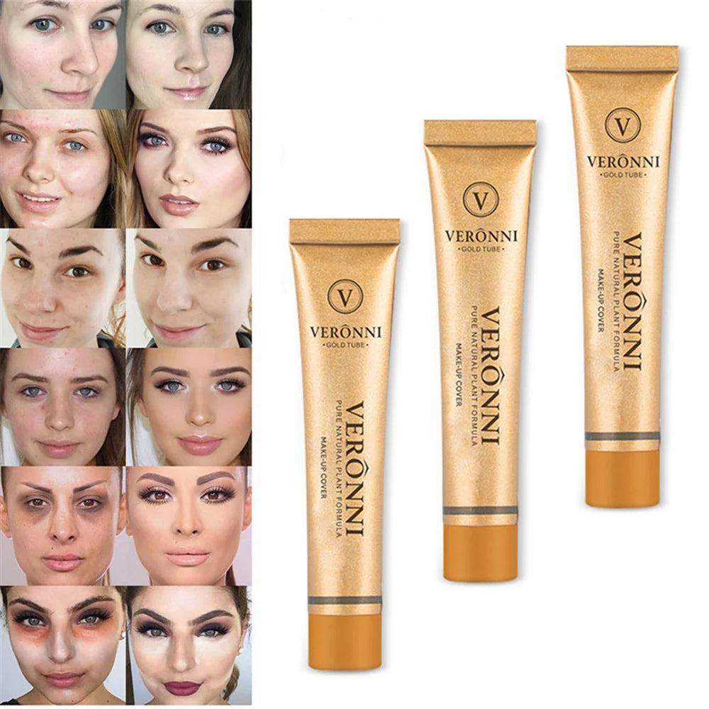 Veronni marca maquiagem corretivo líquido 30g impecável à prova dwaterproof água corpo tatuagem maquiagem capa fundação rosto cosméticos compõem base