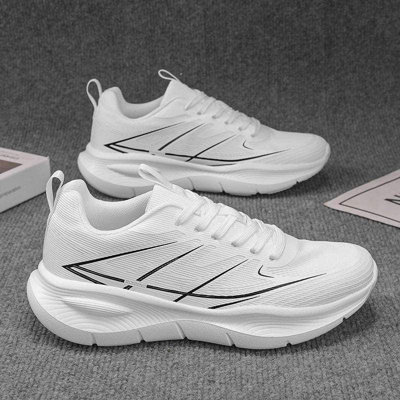 Men's Professional Marathon Running Shoes Mesh Lining Spring Season Shock Absorption Light Weight Flexible for Mid Long Distance