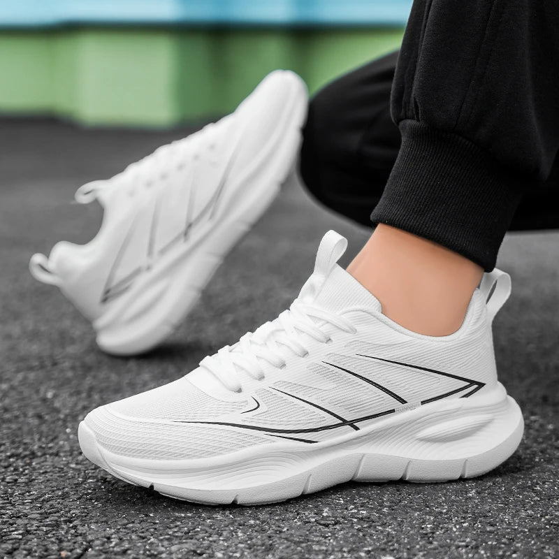 Men's Professional Marathon Running Shoes Mesh Lining Spring Season Shock Absorption Light Weight Flexible for Mid Long Distance
