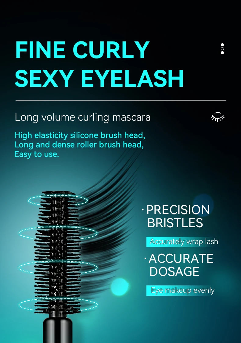 Máscara para cílios, à prova d'água e suor, de secagem rápida e anti-manchas, maquiagem de longa duração, crie maquiagem de olhos espessa e natural.