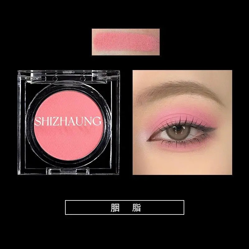 Sombra monocromática, cor fosca, alta saturação, renderização de cores altas, brilho fino branco, maquiagem para os olhos de alto brilho, camaleão