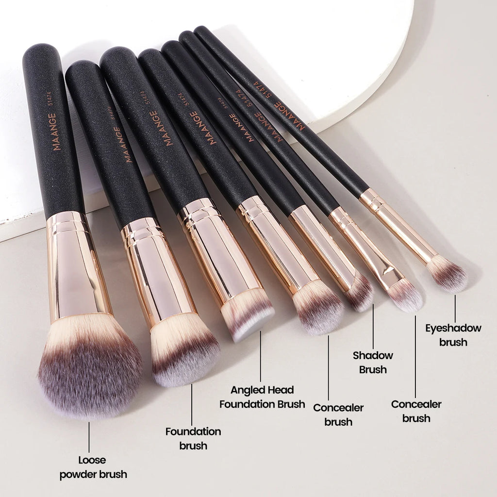 Maange 7 pçs/set Pincéis de Maquiagem para Base Cosmética Pó Corretivo Blush Brush Blending Cerdas Macias Ferramentas de Beleza