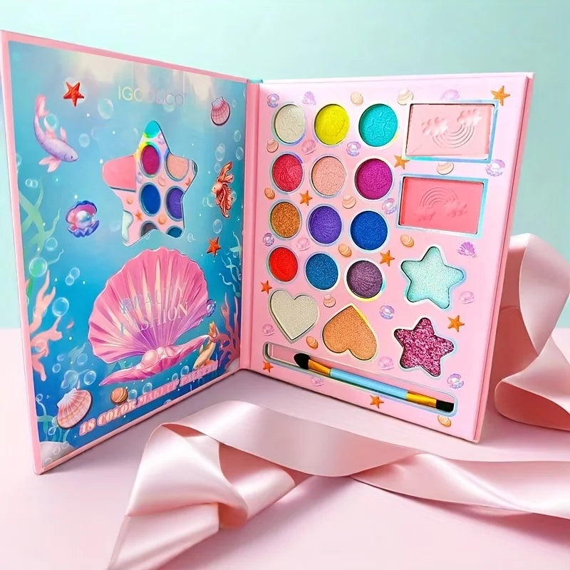 Paleta de Sombras para Olhos Feminina, 18 Cores, Estilo Cartoon, Paleta de Sombras Peroladas e Matte, Presentes de Maquiagem para Olhos