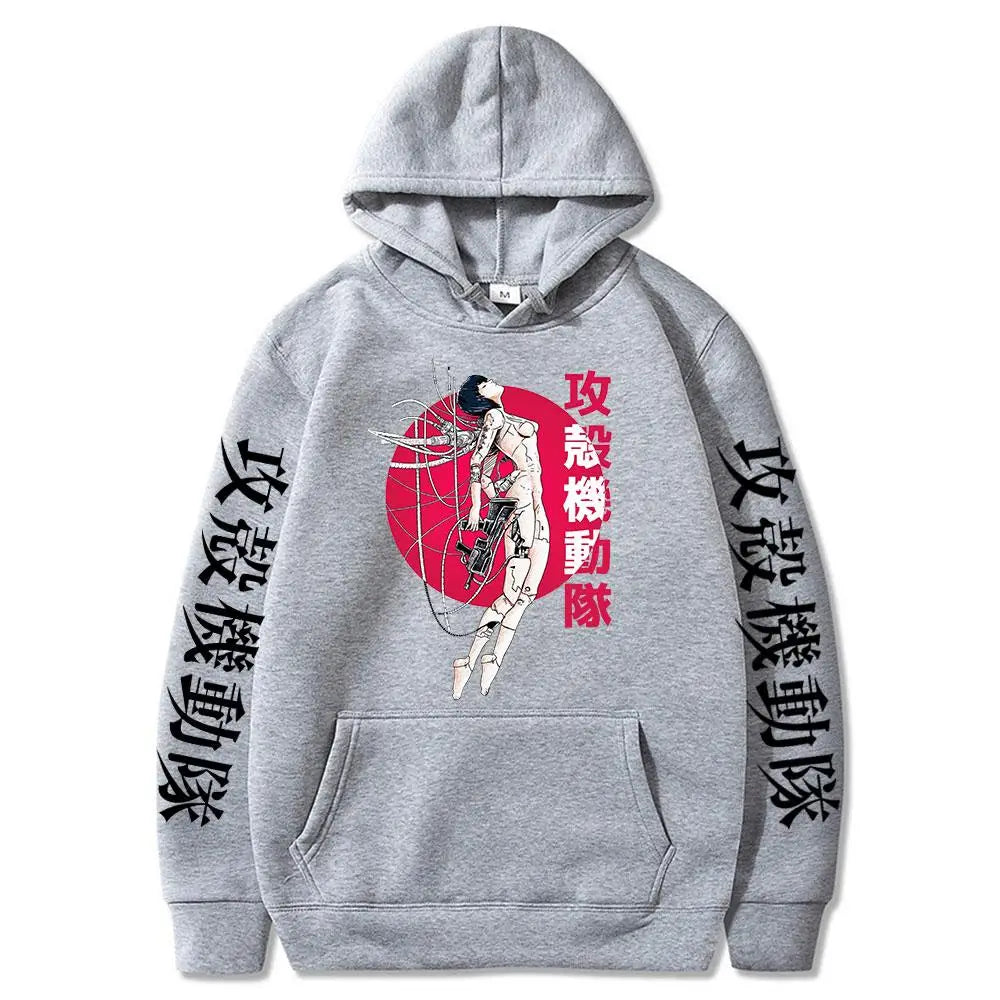 Fantasma na concha hoodie kusanagi motoko anime masculino feminino moda moletom com capuz roupas impressão gráfica hoodies unisex