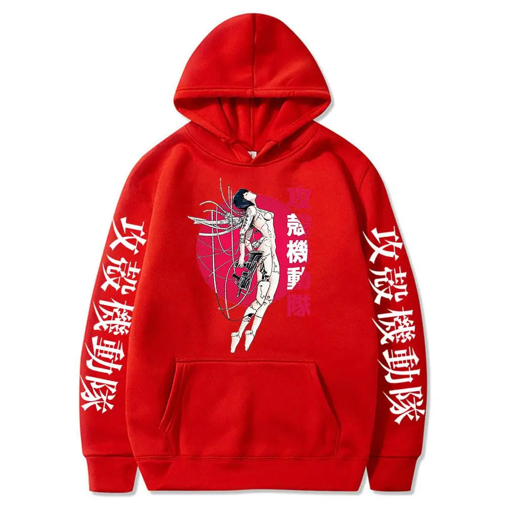 Fantasma na concha hoodie kusanagi motoko anime masculino feminino moda moletom com capuz roupas impressão gráfica hoodies unisex