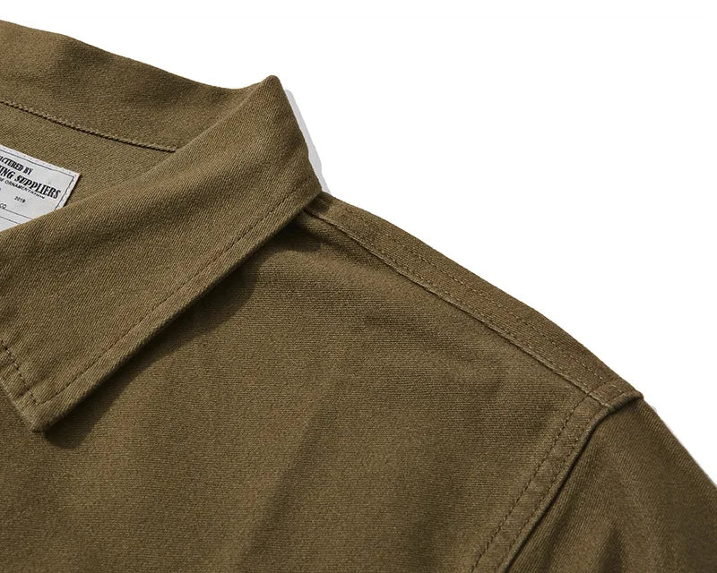 Outono e inverno novo okonkwo moleskin pesado retro francês workwear jaqueta multi saco casacos masculinos americano vintage