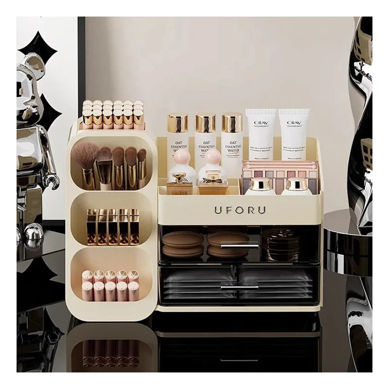 Organizador de maquiagem com gavetas, grande, cosméticos, cuidados com a pele, jóias, perfume, caixa de armazenamento para casa, bancada, vaidade, banheiro, quarto