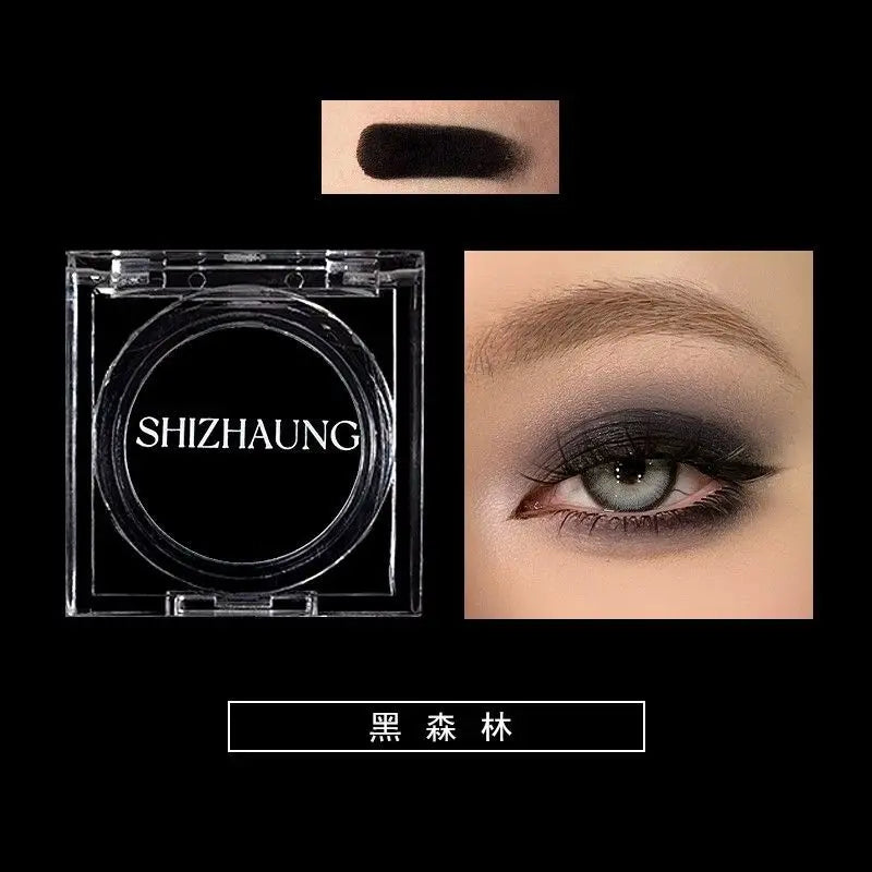 Sombra monocromática, cor fosca, alta saturação, renderização de cores altas, brilho fino branco, maquiagem para os olhos de alto brilho, camaleão