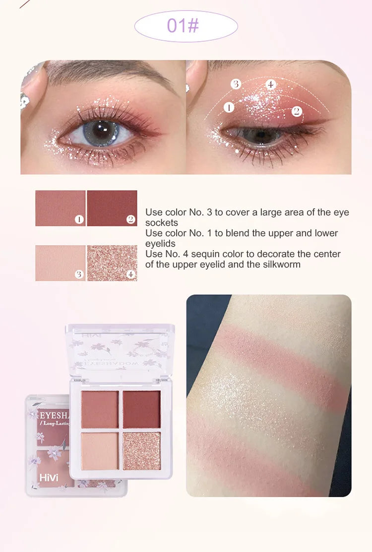 Conjunto de beleza de 8 peças com batom, corretivo, sombra, sobrancelha e blush