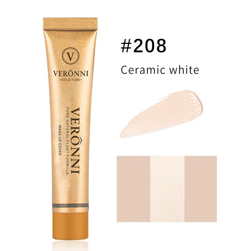 Veronni marca maquiagem corretivo líquido 30g impecável à prova dwaterproof água corpo tatuagem maquiagem capa fundação rosto cosméticos compõem base