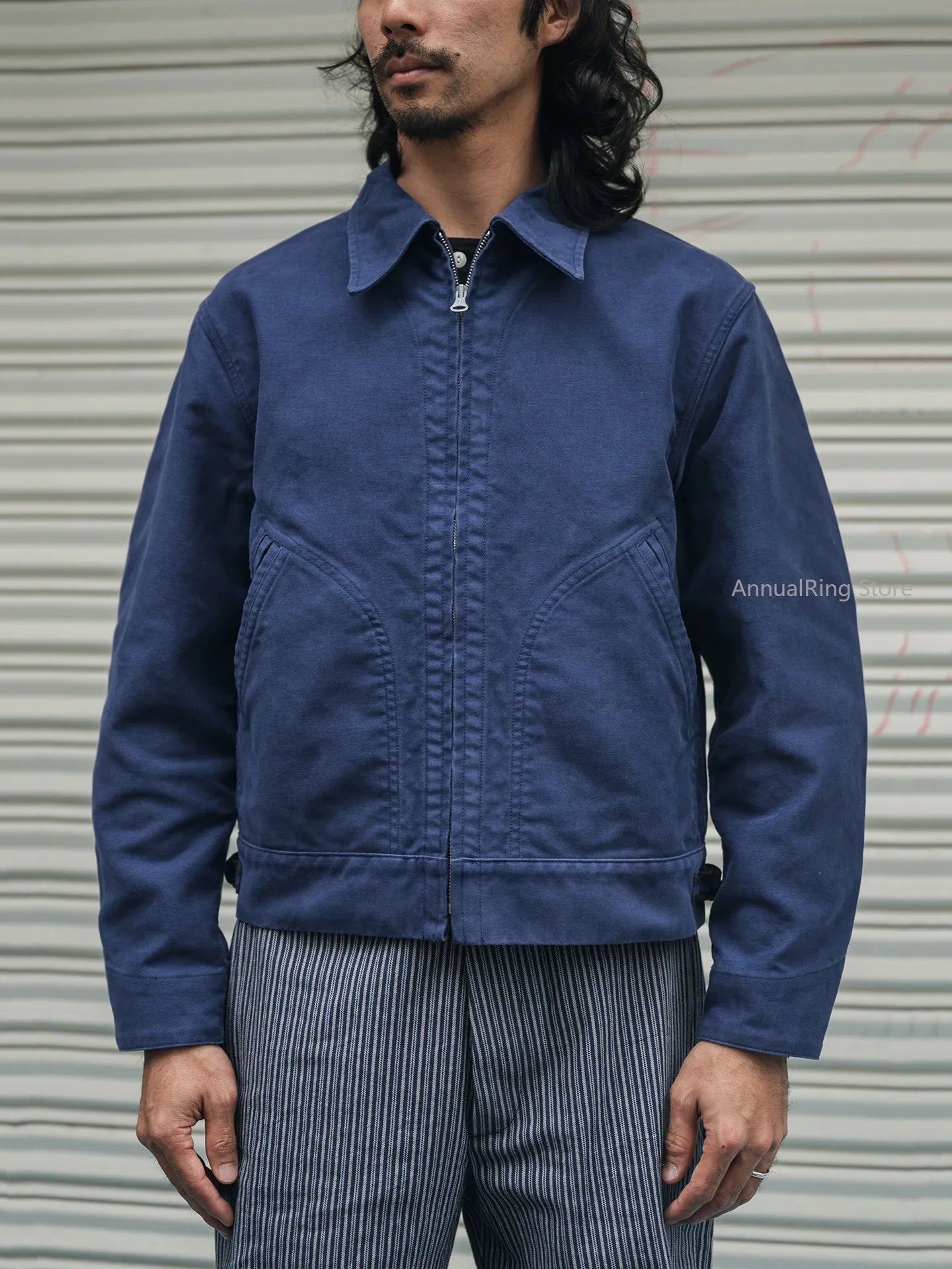 Jaqueta Masculina Cropped de Algodão Estilo Cossack Vintage Robusta Bronson Moleskin para Trabalho e Uso Diário Cor Sólida