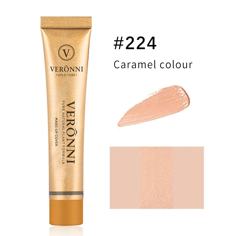 Veronni marca maquiagem corretivo líquido 30g impecável à prova dwaterproof água corpo tatuagem maquiagem capa fundação rosto cosméticos compõem base