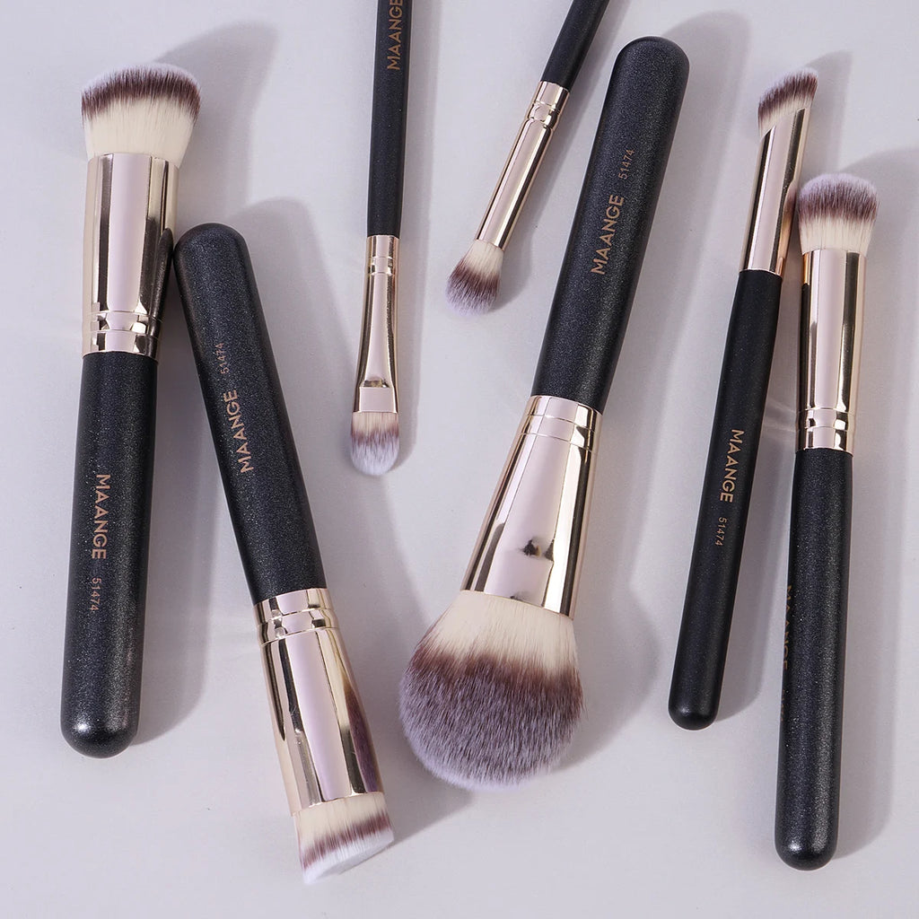 Maange 7 pçs/set Pincéis de Maquiagem para Base Cosmética Pó Corretivo Blush Brush Blending Cerdas Macias Ferramentas de Beleza