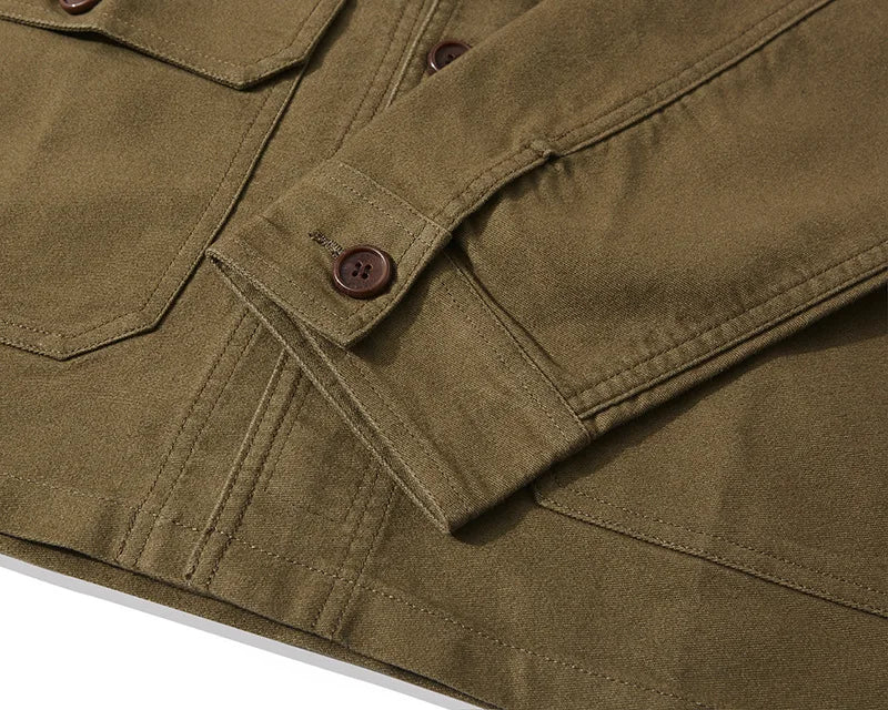 Outono e inverno novo okonkwo moleskin pesado retro francês workwear jaqueta multi saco casacos masculinos americano vintage