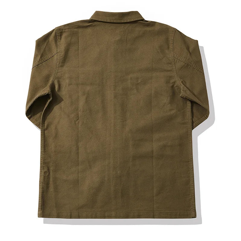 Outono e inverno novo okonkwo moleskin pesado retro francês workwear jaqueta multi saco casacos masculinos americano vintage