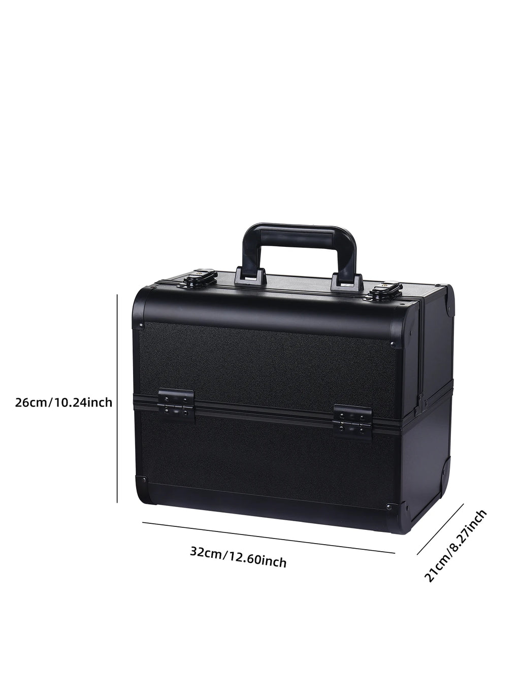 Caixa de trem de maquiagem com 4 bandejas ajustáveis profissionais caixa de armazenamento de maquiagem com fechadura e compartimento
