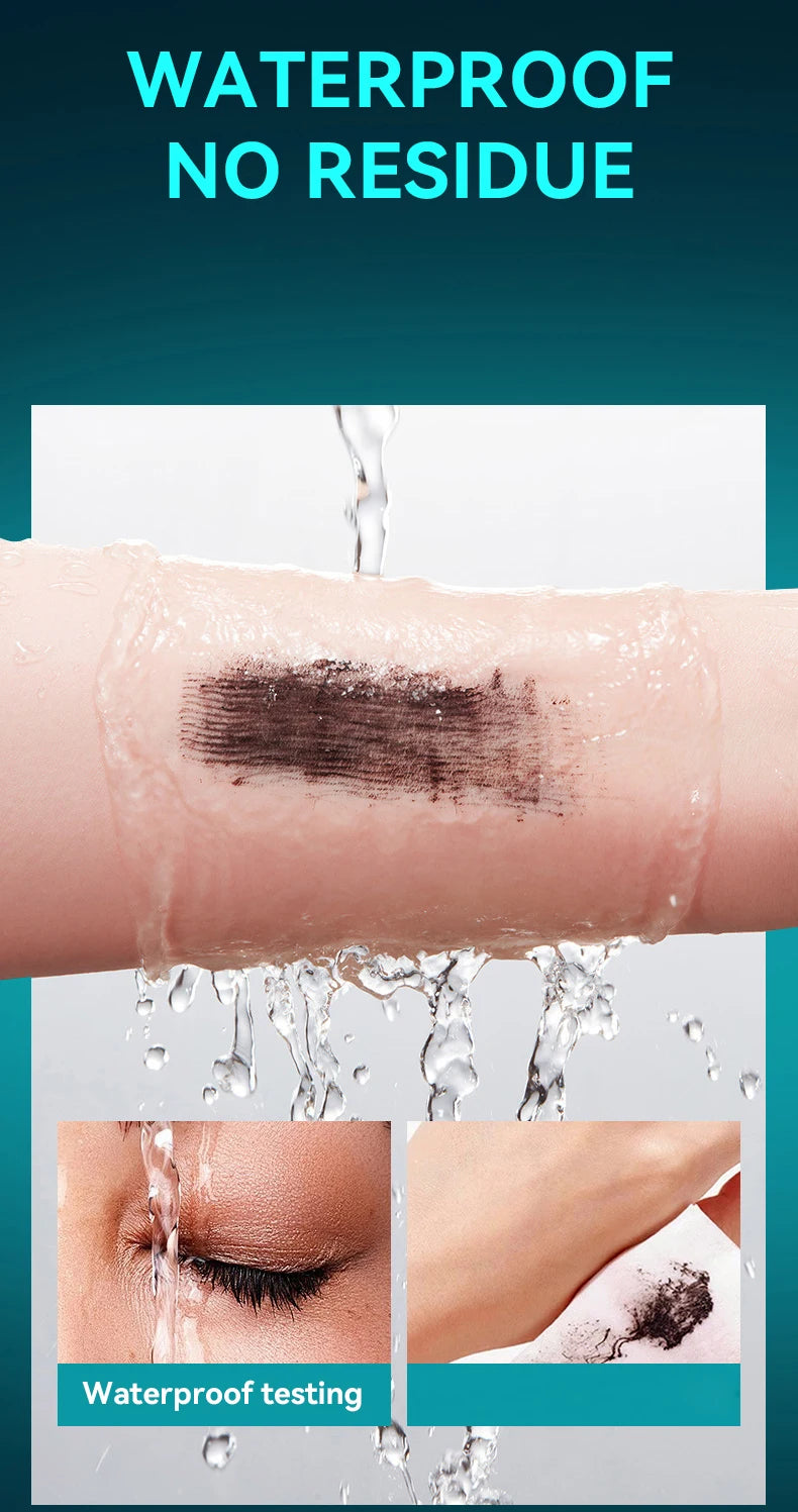 Máscara para cílios, à prova d'água e suor, de secagem rápida e anti-manchas, maquiagem de longa duração, crie maquiagem de olhos espessa e natural.