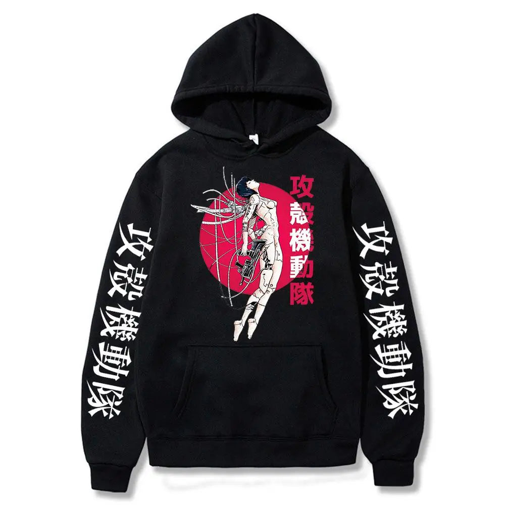 Fantasma na concha hoodie kusanagi motoko anime masculino feminino moda moletom com capuz roupas impressão gráfica hoodies unisex