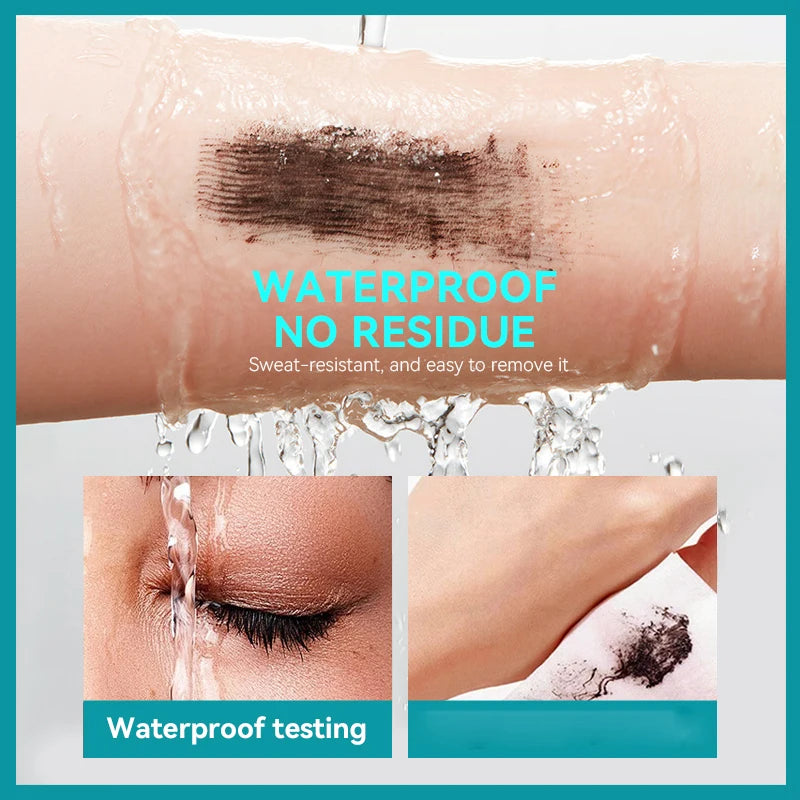 Máscara para cílios, à prova d'água e suor, de secagem rápida e anti-manchas, maquiagem de longa duração, crie maquiagem de olhos espessa e natural.