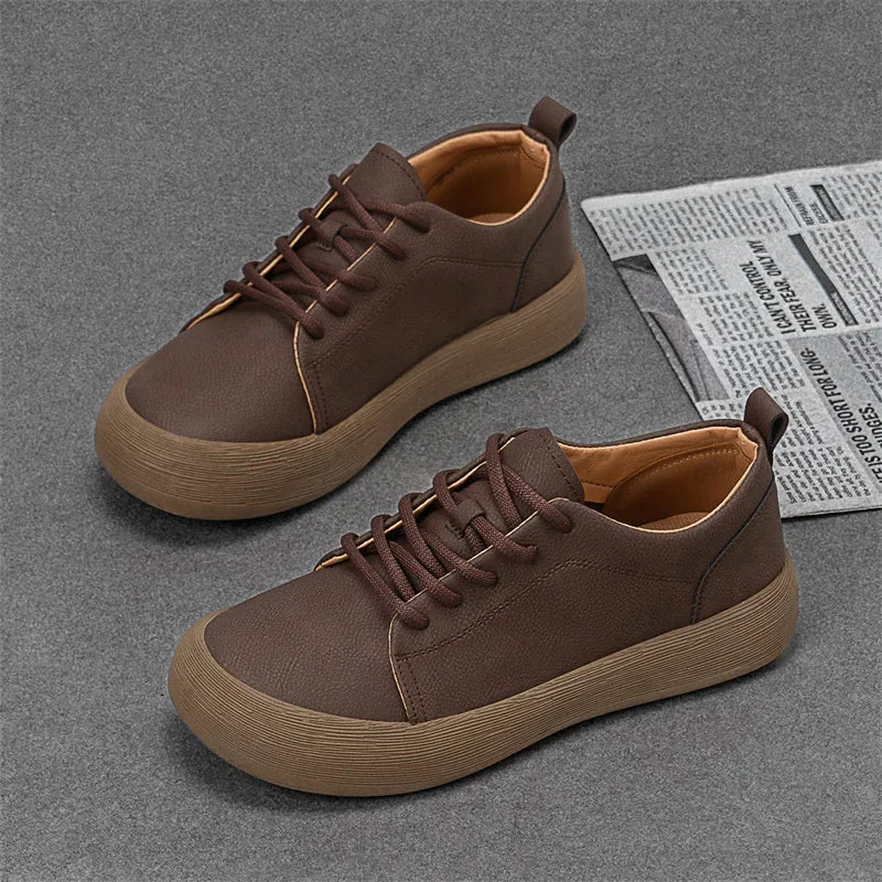Fashion Sports Shoes Men's Genuine Leather Casual Shoes Leisure Walk Skateboard Footwear Versatile Male Tenis Masculino Sneakers