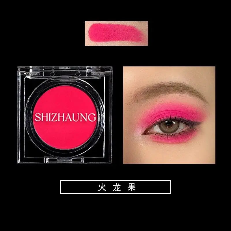Sombra monocromática, cor fosca, alta saturação, renderização de cores altas, brilho fino branco, maquiagem para os olhos de alto brilho, camaleão