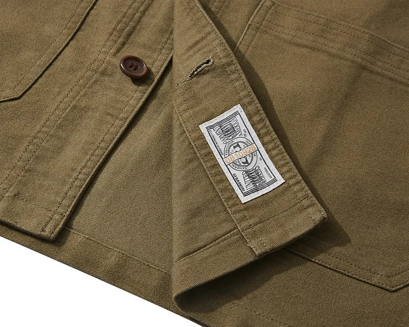 Outono e inverno novo okonkwo moleskin pesado retro francês workwear jaqueta multi saco casacos masculinos americano vintage