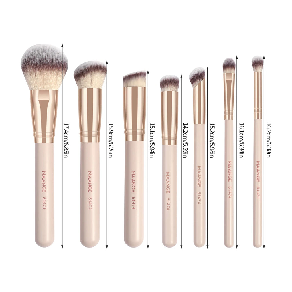 Maange 7 pçs/set Pincéis de Maquiagem para Base Cosmética Pó Corretivo Blush Brush Blending Cerdas Macias Ferramentas de Beleza