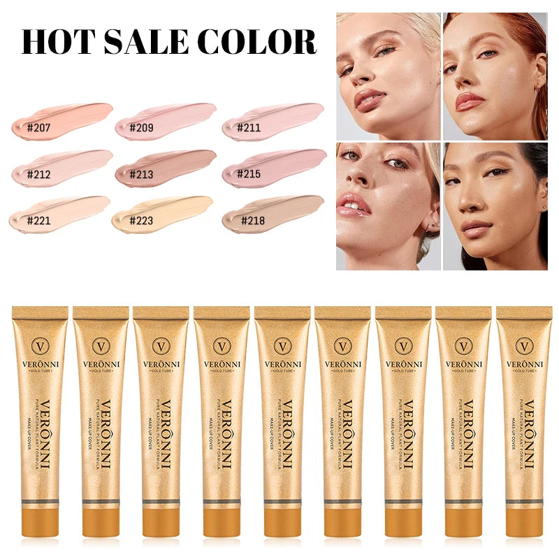 Veronni marca maquiagem corretivo líquido 30g impecável à prova dwaterproof água corpo tatuagem maquiagem capa fundação rosto cosméticos compõem base