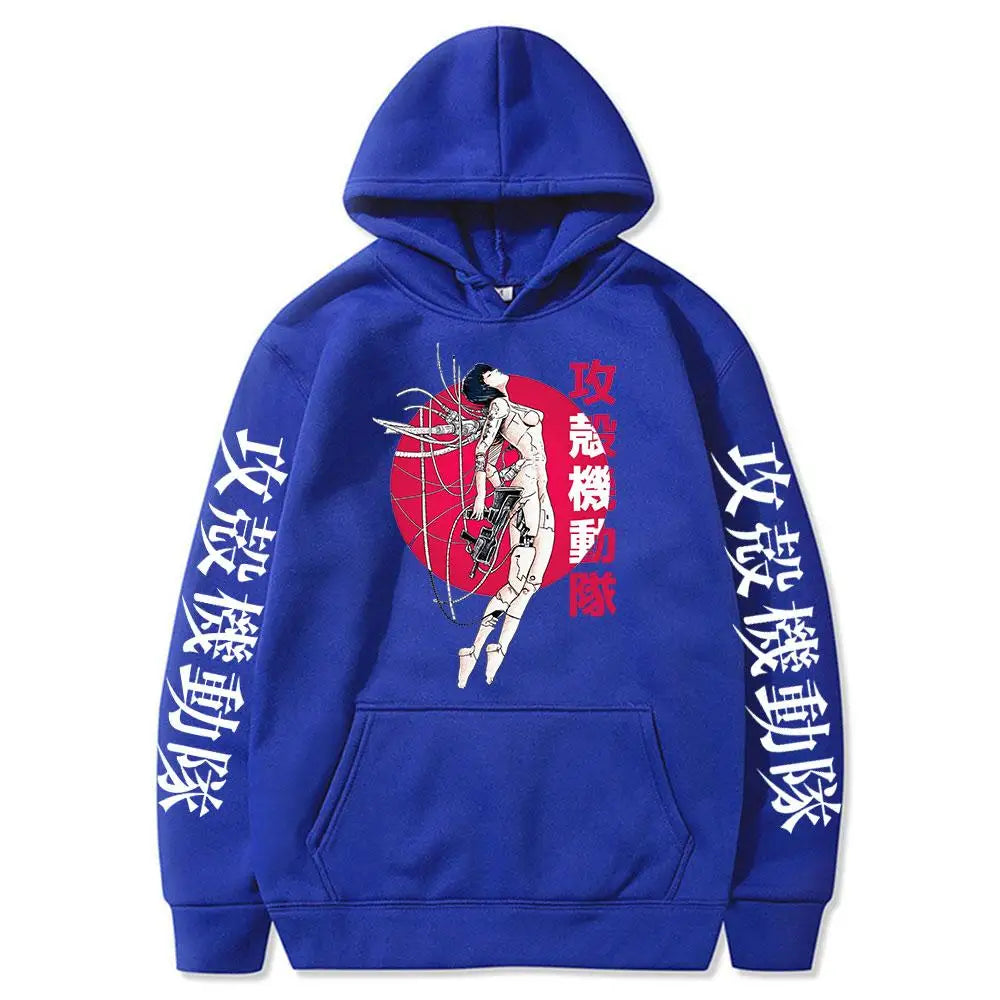 Fantasma na concha hoodie kusanagi motoko anime masculino feminino moda moletom com capuz roupas impressão gráfica hoodies unisex