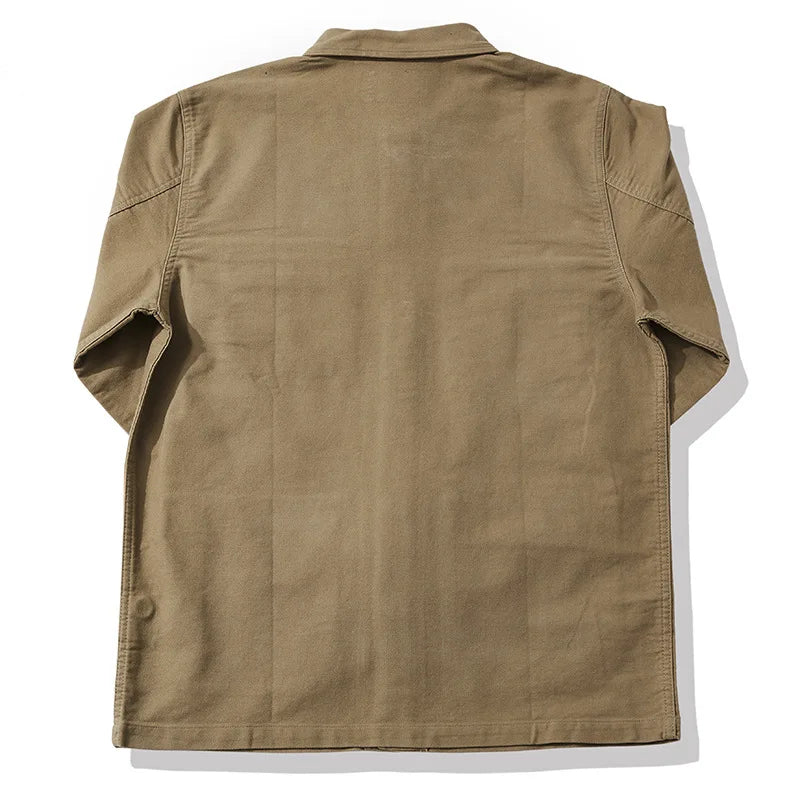 Outono e inverno novo okonkwo moleskin pesado retro francês workwear jaqueta multi saco casacos masculinos americano vintage