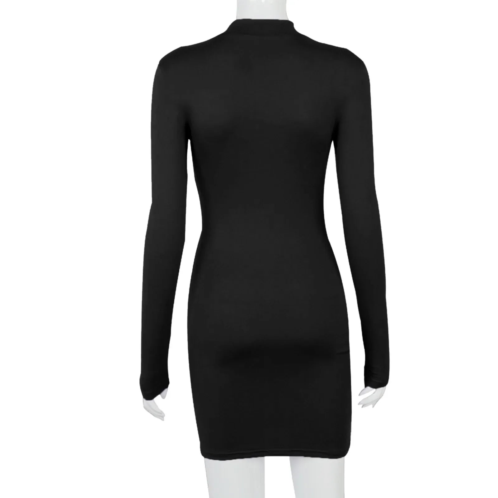 Vestidos femininos roupas vestido feminino manga longa cor sólida cordão o pescoço apertado vestidos de fiesta elegantes 2025