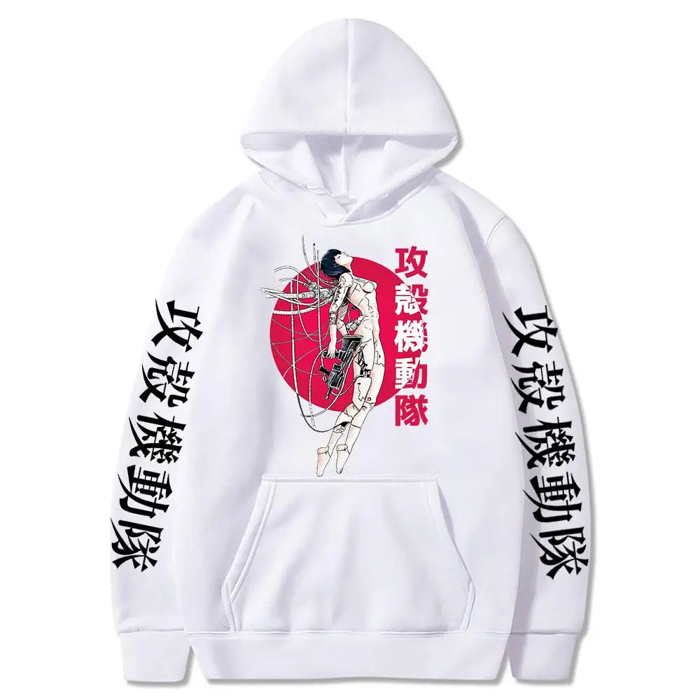 Fantasma na concha hoodie kusanagi motoko anime masculino feminino moda moletom com capuz roupas impressão gráfica hoodies unisex
