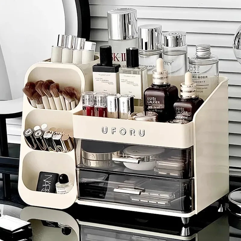 Organizador de maquiagem com gavetas, grande, cosméticos, cuidados com a pele, jóias, perfume, caixa de armazenamento para casa, bancada, vaidade, banheiro, quarto