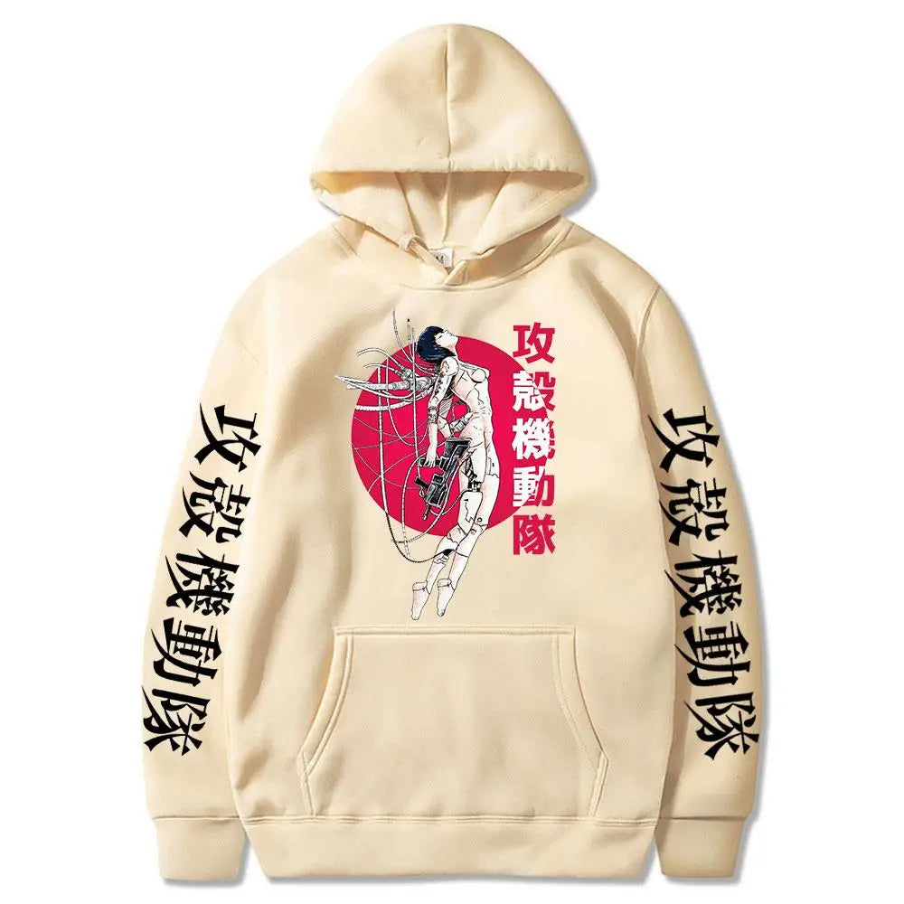 Fantasma na concha hoodie kusanagi motoko anime masculino feminino moda moletom com capuz roupas impressão gráfica hoodies unisex