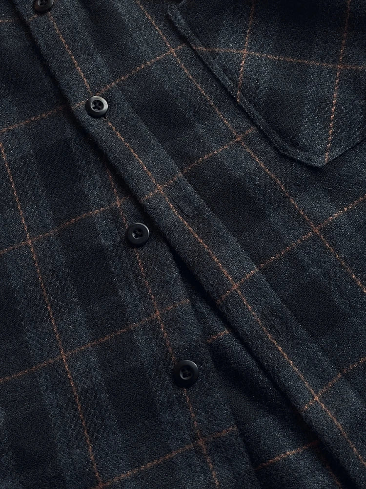 Camisa Flanela Masculina Xadrez — Estilo Vintage Americano, Manga Longa, Oversized, Casual e Workwear Outono/Inverno