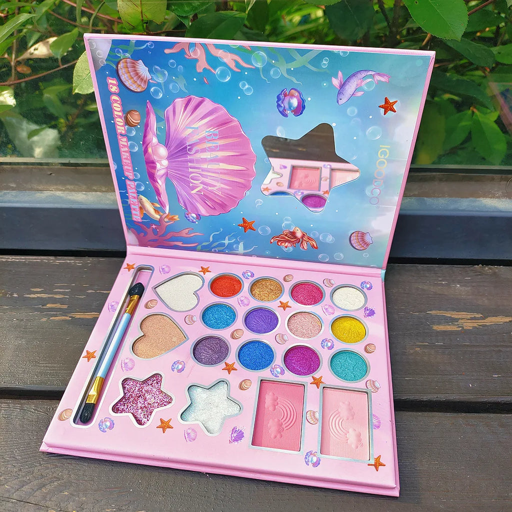 Paleta de Sombras para Olhos Feminina, 18 Cores, Estilo Cartoon, Paleta de Sombras Peroladas e Matte, Presentes de Maquiagem para Olhos